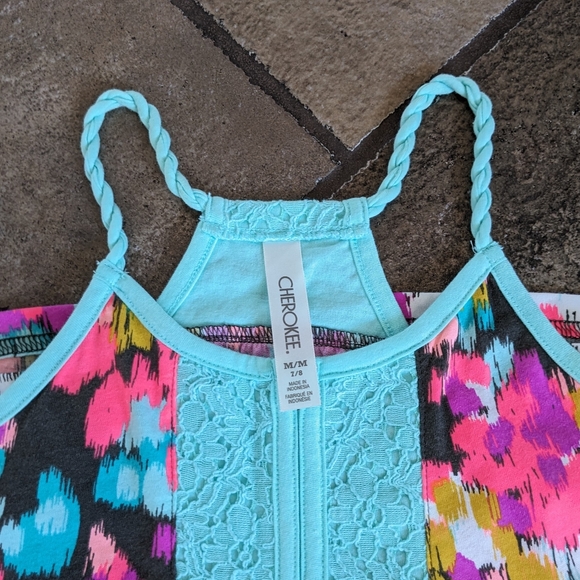 CHEROKEE Tank Top Girls Size M 7/8 Multicoloured Print - Picture 7 of 9
